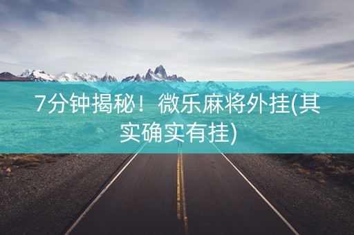 7分钟揭秘！微乐麻将外挂(其实确实有挂)