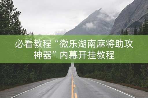 必看教程“微乐湖南麻将助攻神器”内幕开挂教程