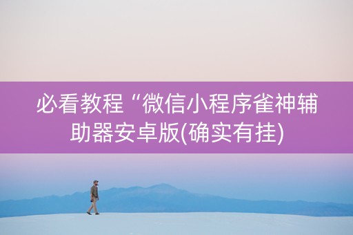 必看教程“微信小程序雀神辅助器安卓版(确实有挂)