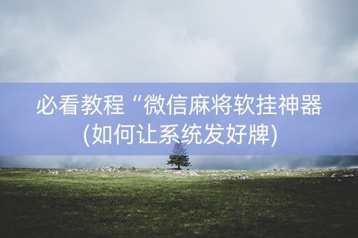 必看教程“微信麻将软挂神器(如何让系统发好牌)