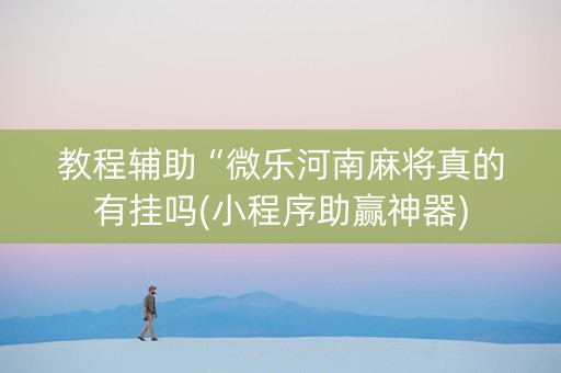 教程辅助“微乐河南麻将真的有挂吗(小程序助赢神器)