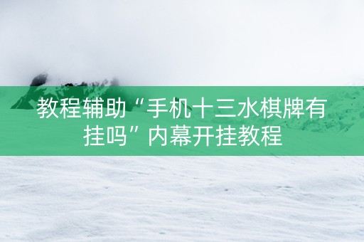 教程辅助“手机十三水棋牌有挂吗”内幕开挂教程