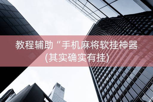 教程辅助“手机麻将软挂神器(其实确实有挂)