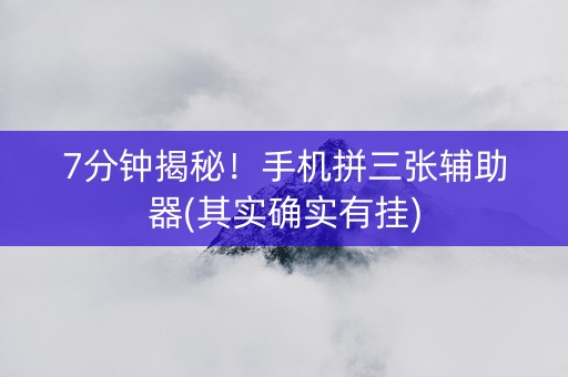 7分钟揭秘！手机拼三张辅助器(其实确实有挂)