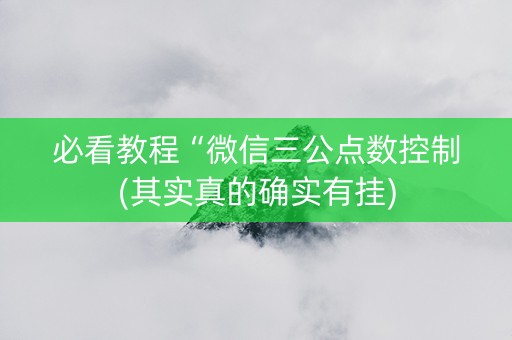 必看教程“微信三公点数控制(其实真的确实有挂)