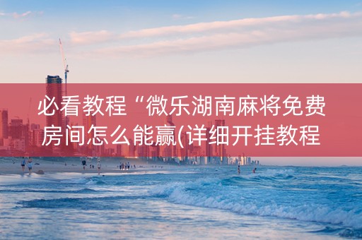 必看教程“微乐湖南麻将免费房间怎么能赢(详细开挂教程)