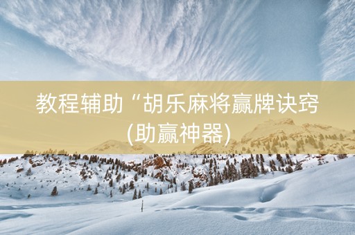 教程辅助“胡乐麻将赢牌诀窍(助赢神器)