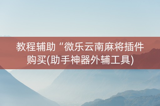 教程辅助“微乐云南麻将插件购买(助手神器外辅工具)