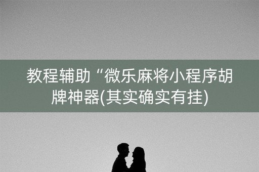 教程辅助“微乐麻将小程序胡牌神器(其实确实有挂)