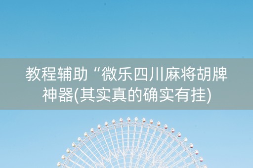 教程辅助“微乐四川麻将胡牌神器(其实真的确实有挂)