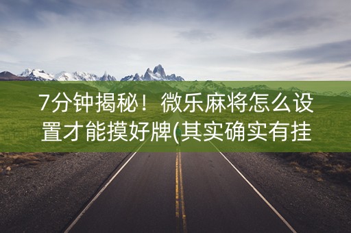 7分钟揭秘！微乐麻将怎么设置才能摸好牌(其实确实有挂)