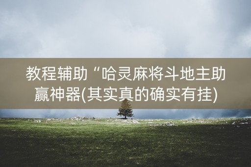 教程辅助“哈灵麻将斗地主助赢神器(其实真的确实有挂)