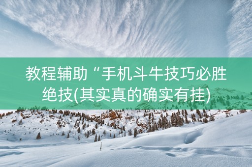 教程辅助“手机斗牛技巧必胜绝技(其实真的确实有挂)