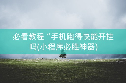 必看教程“手机跑得快能开挂吗(小程序必胜神器)