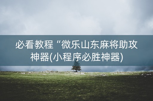 必看教程“微乐山东麻将助攻神器(小程序必胜神器)
