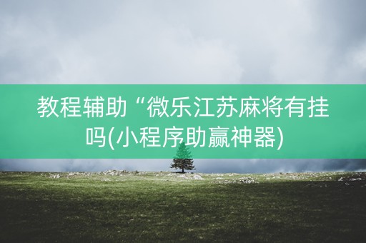 教程辅助“微乐江苏麻将有挂吗(小程序助赢神器)