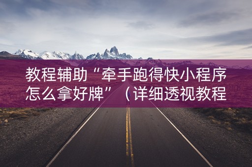 教程辅助“牵手跑得快小程序怎么拿好牌”（详细透视教程）-哔哩哔哩