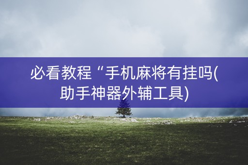 必看教程“手机麻将有挂吗(助手神器外辅工具)