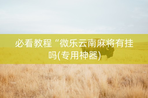必看教程“微乐云南麻将有挂吗(专用神器)