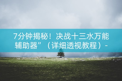 7分钟揭秘！决战十三水万能辅助器”（详细透视教程）-哔哩哔哩