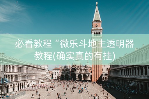 必看教程“微乐斗地主透明器教程(确实真的有挂)