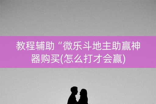 教程辅助“微乐斗地主助赢神器购买(怎么打才会赢)