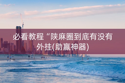 必看教程“陕麻圈到底有没有外挂(助赢神器)