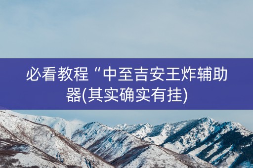 必看教程“中至吉安王炸辅助器(其实确实有挂)