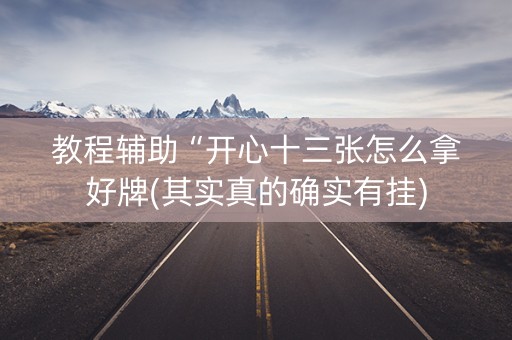 教程辅助“开心十三张怎么拿好牌(其实真的确实有挂)