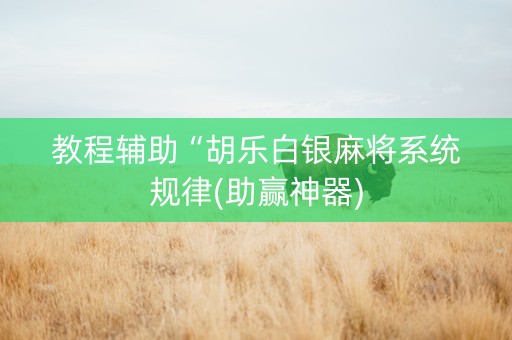 教程辅助“胡乐白银麻将系统规律(助赢神器)
