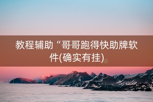 教程辅助“哥哥跑得快助牌软件(确实有挂)