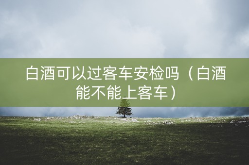 白酒可以过客车安检吗（白酒能不能上客车）