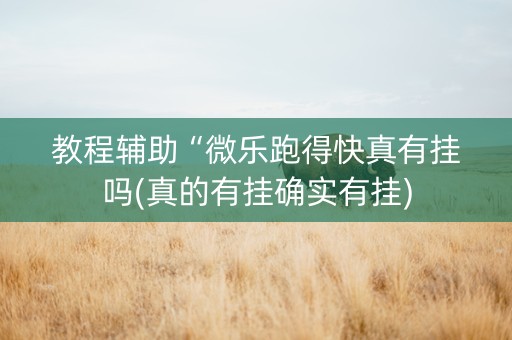教程辅助“微乐跑得快真有挂吗(真的有挂确实有挂)