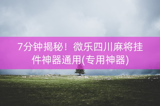 7分钟揭秘！微乐四川麻将挂件神器通用(专用神器)