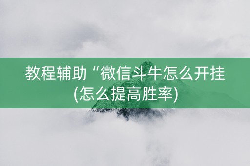 教程辅助“微信斗牛怎么开挂(怎么提高胜率)