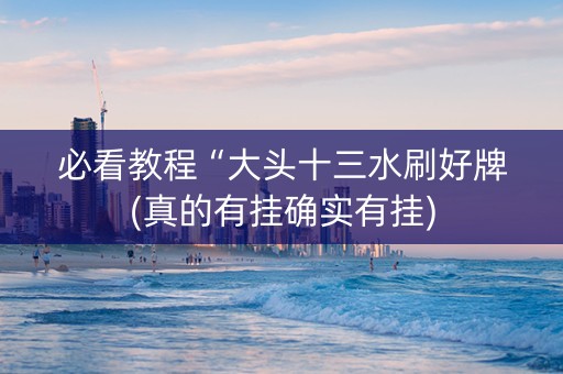 必看教程“大头十三水刷好牌(真的有挂确实有挂)