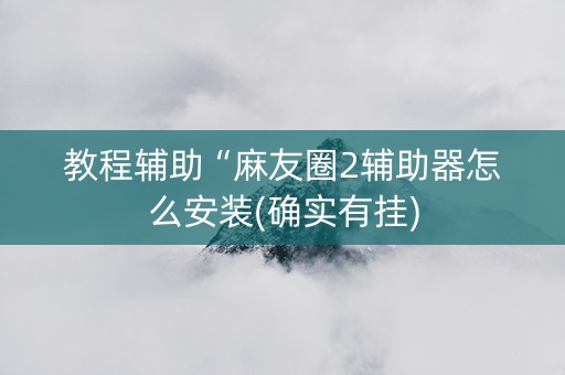 教程辅助“麻友圈2辅助器怎么安装(确实有挂)