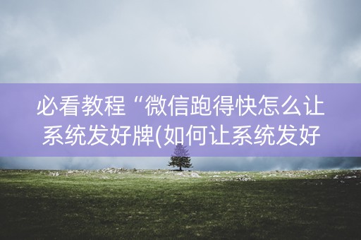 必看教程“微信跑得快怎么让系统发好牌(如何让系统发好牌)