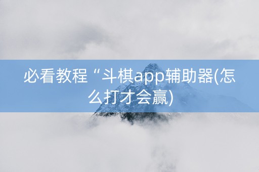 必看教程“斗棋app辅助器(怎么打才会赢)