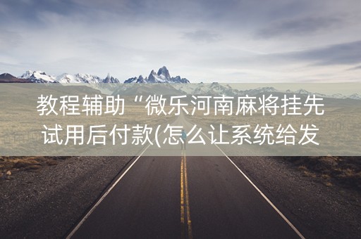 教程辅助“微乐河南麻将挂先试用后付款(怎么让系统给发好牌)