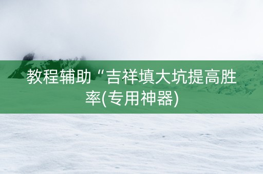 教程辅助“吉祥填大坑提高胜率(专用神器)