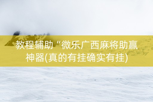 教程辅助“微乐广西麻将助赢神器(真的有挂确实有挂)