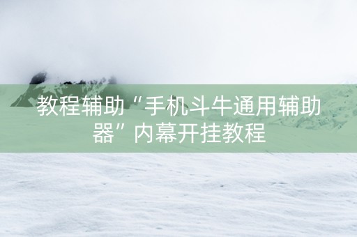 教程辅助“手机斗牛通用辅助器”内幕开挂教程