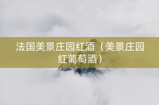法国美景庄园红酒（美景庄园红葡萄酒）