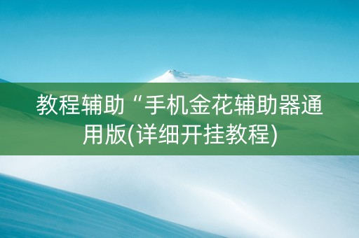 教程辅助“手机金花辅助器通用版(详细开挂教程)