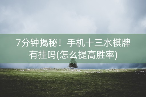 7分钟揭秘！手机十三水棋牌有挂吗(怎么提高胜率)