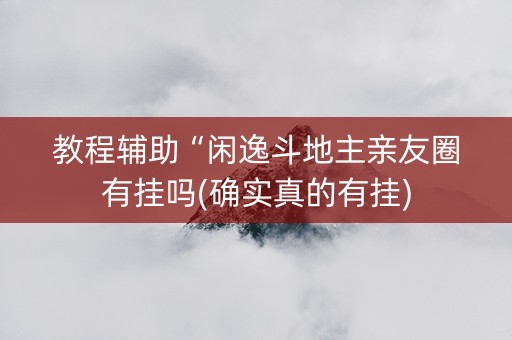 教程辅助“闲逸斗地主亲友圈有挂吗(确实真的有挂)