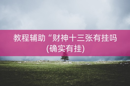 教程辅助“财神十三张有挂吗(确实有挂)