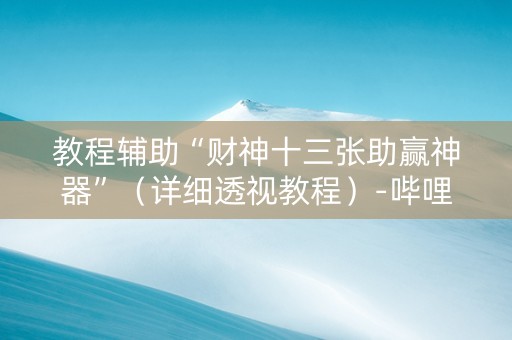 教程辅助“财神十三张助赢神器”（详细透视教程）-哔哩哔哩