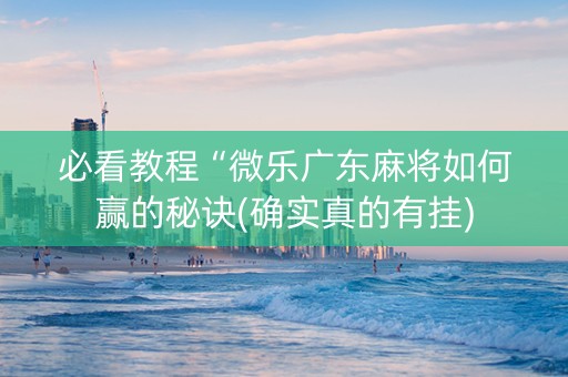 必看教程“微乐广东麻将如何赢的秘诀(确实真的有挂)